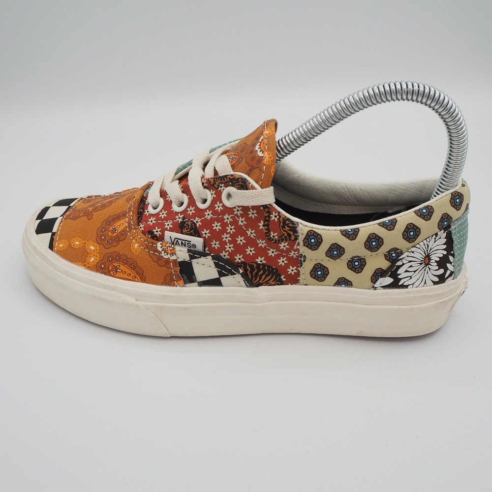 Vans Era Tiger Patchwork Women 6.5 Low Top Multi Color Mixed Print Skate Shoes - Picture 9 of 12